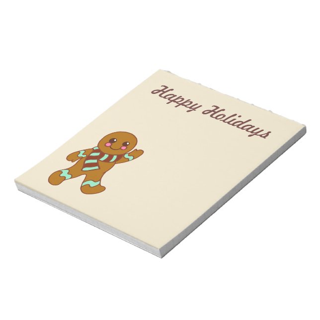 Bloc De Notas Felices Fiestas Gingerbread Notepad (Lado Izquierdo)
