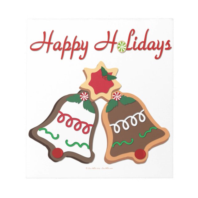 Bloc De Notas Felices fiestas Navidades Cookie Bells (Frente)