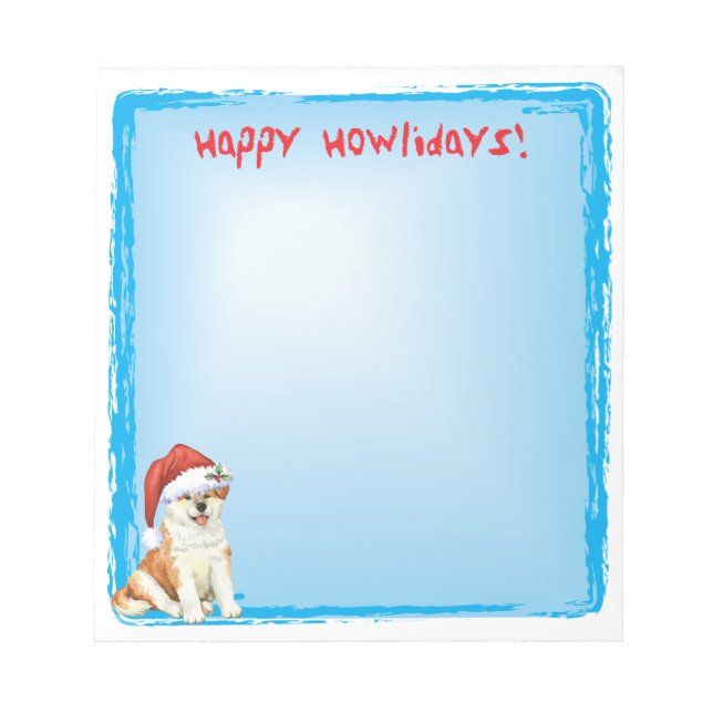 Bloc De Notas Felices Howlidays Akita (Frente)