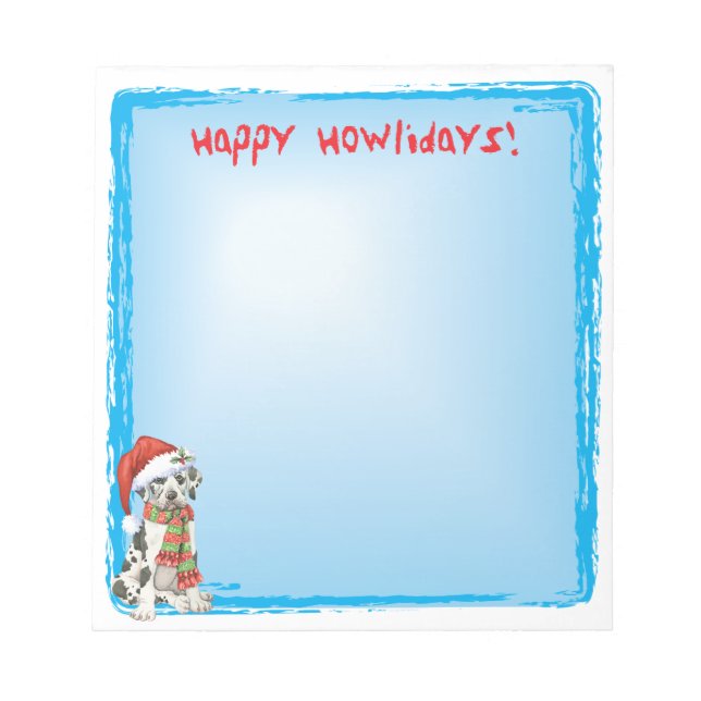 Bloc De Notas Felices Howlidays Great Dane (Frente)