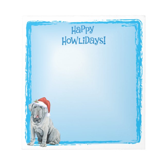 Bloc De Notas Felices Howlidays Neapolitan Mastiff Notepad (Frente)