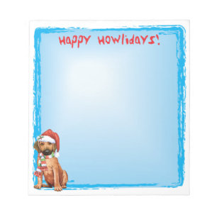 Bloc De Notas Felices Howlidays Rhodesian Ridgeback Notepad
