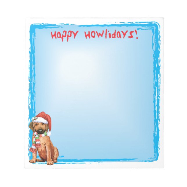 Bloc De Notas Felices Howlidays Rhodesian Ridgeback Notepad (Frente)