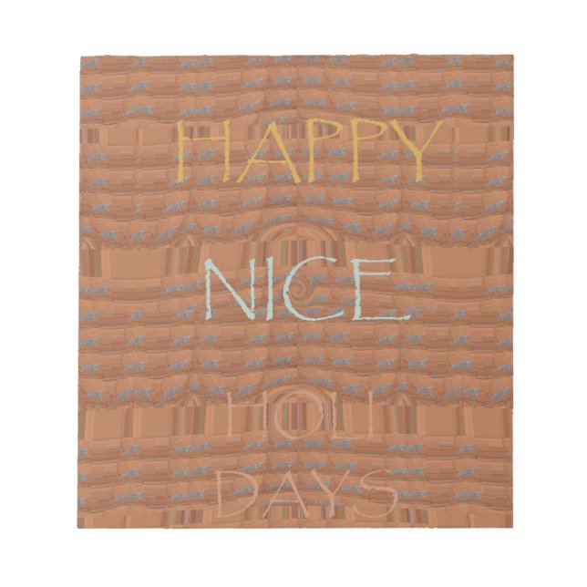 Bloc De Notas Felices vacaciones impresión de arte de cebra (Frente)