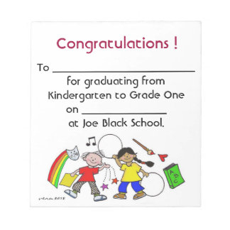 Bloc De Notas ¡Felicidades! Graduación de jardín de infancia