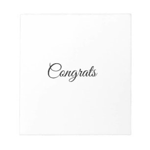 Bloc De Notas Felicitaciones mínimas simples agregue su texto no