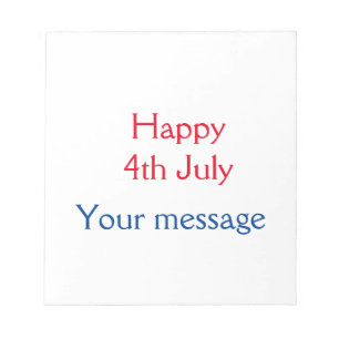 Bloc De Notas Feliz 4 de julio día de la independencia agregar n