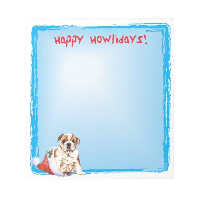 Bloc De Notas Feliz Bulldog de Howlidays (Frente)