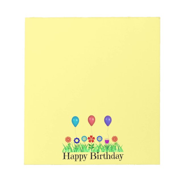 Bloc De Notas Feliz Cumpleaños, Globos (Frente)