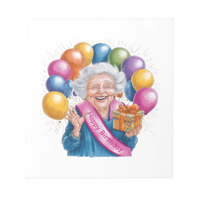 Bloc De Notas Feliz Cumpleaños Nana Divertida (Frente)