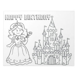 Bloc De Notas Feliz Cumpleaños Princesa Colorear