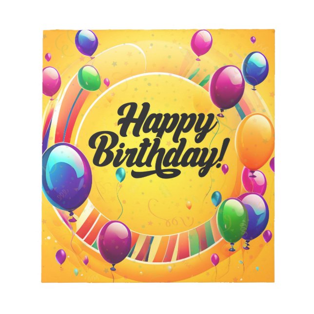 Bloc De Notas Feliz Cumpleaños Vibrante (Frente)