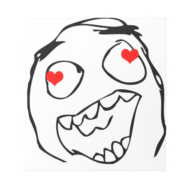 Bloc De Notas Feliz derp Valentine en el amor - meme (Frente)