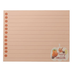 Bloc De Notas Feliz Día de Acción de Gracias