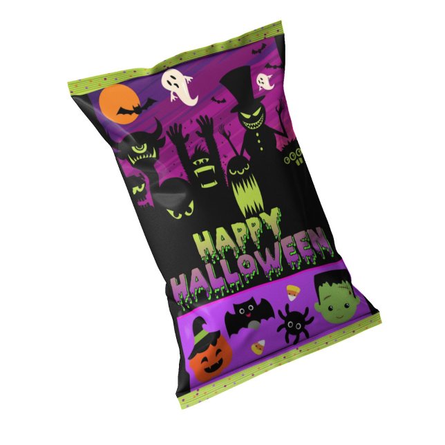 Bloc De Notas Feliz fiesta de los envolvimientos de la bolsa de  (Halloween Party Favors Chip Bag Wrapper)