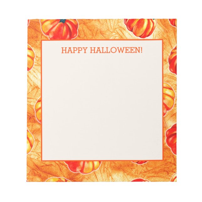 Bloc De Notas Feliz Halloween Calabazas Naranjas (Frente)