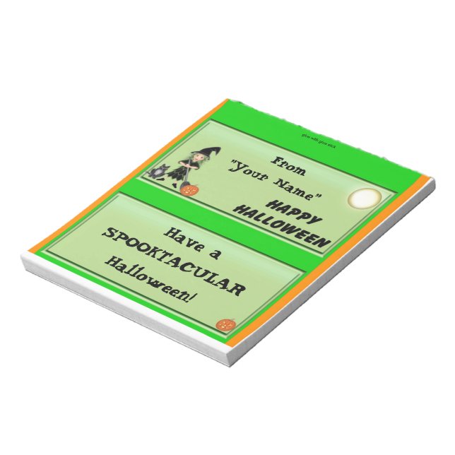 Bloc De Notas Feliz Halloween Candy Bar Wrapper Party Favor (Lado Izquierdo)
