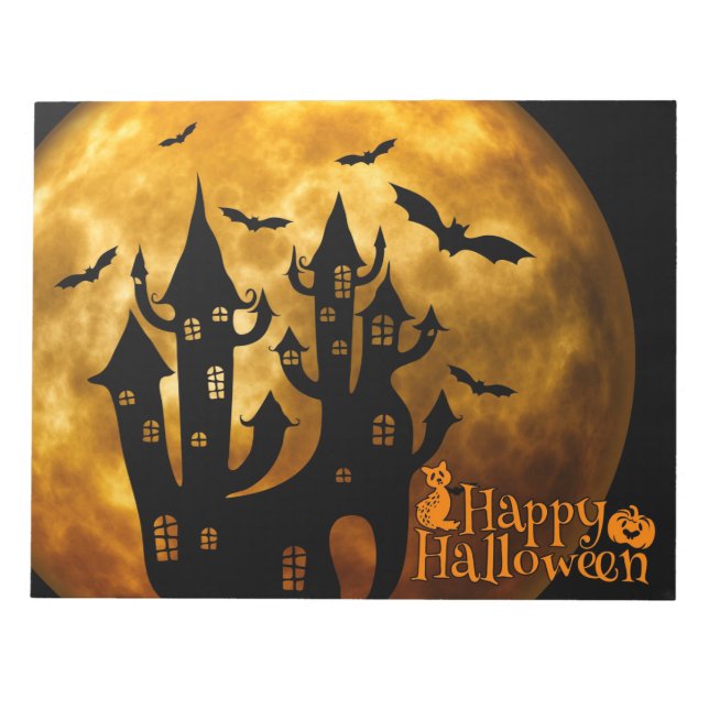 Bloc De Notas Feliz Halloween (luna llena) (Frente)