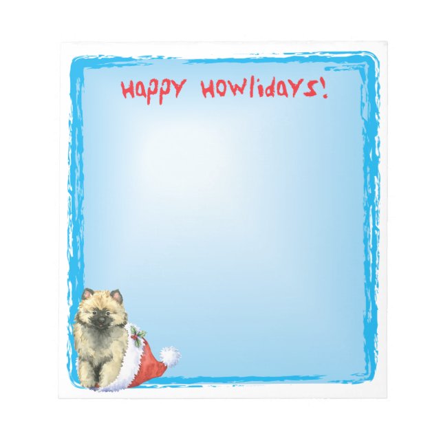 Bloc De Notas Feliz Howlidays Keeshond (Frente)