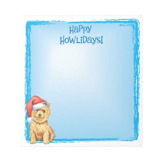 Bloc De Notas Feliz Howlidays Norwich Terrier (Frente)