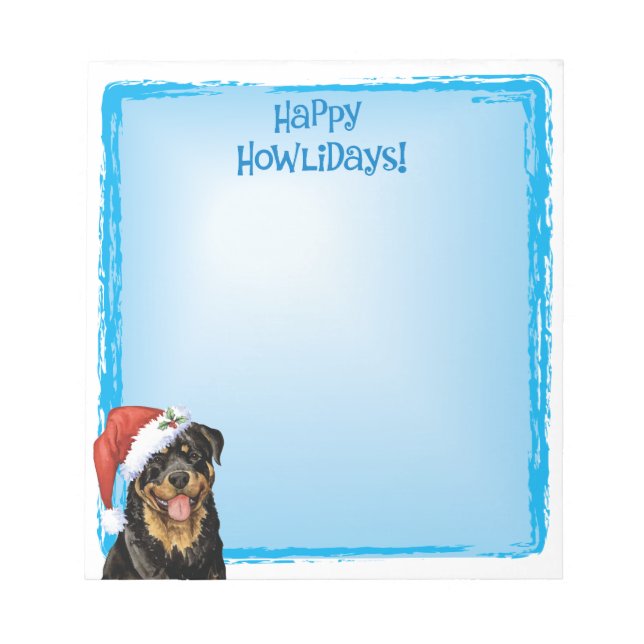Bloc De Notas Feliz Howlidays Rottweiler (Frente)