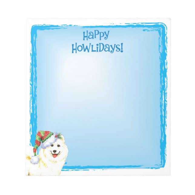 Bloc De Notas Feliz Howlidays Samoyed (Frente)