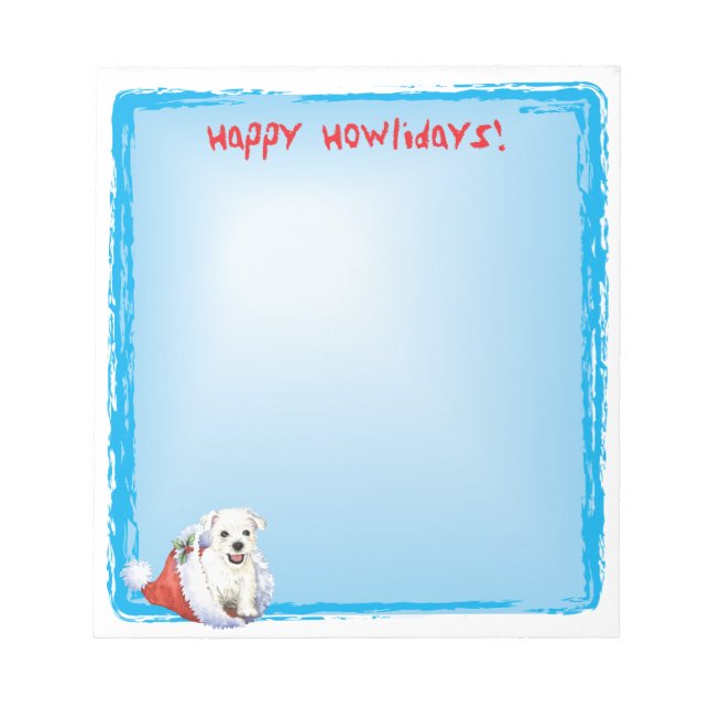 Bloc De Notas Feliz Howlidays Westie (Frente)