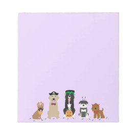 Bloc De Notas Feliz morado de perros de Halloween