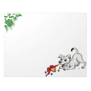 Bloc De Notas ¡Feliz Navidad! Cachorro con bell y ball