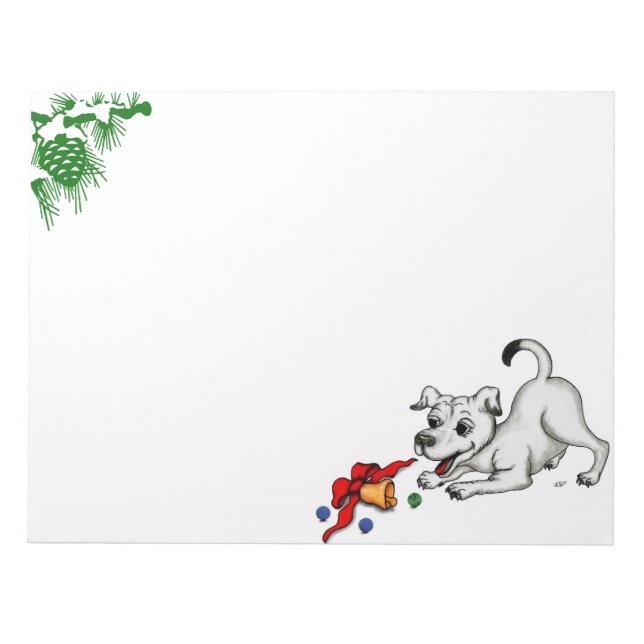 Bloc De Notas ¡Feliz Navidad! Cachorro con bell y ball (Frente)