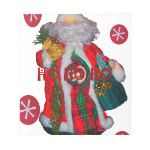 Bloc De Notas Feliz Navidad colorido Santa Claus Arte Imprimir
