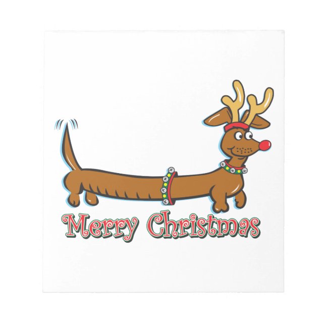 Bloc De Notas Feliz Navidad Dachshund (Frente)
