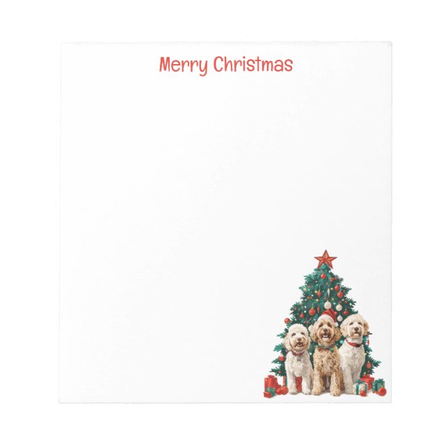 Bloc De Notas Feliz Navidad Goldendoodle Dogs (Frente)