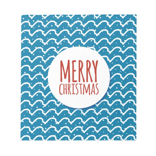 Bloc De Notas Feliz Navidad Patrón sin foco Textura azul (Frente)