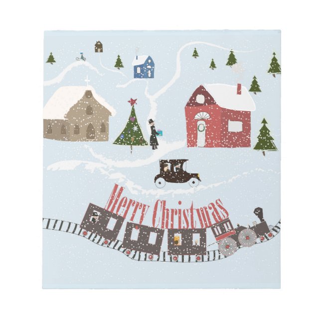 Bloc De Notas Feliz Navidad , retro (Frente)