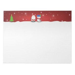 Bloc De Notas Feliz Navidad Snowman y Santa