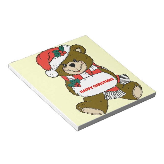 Bloc De Notas Feliz oso Navidad (Lado Derecho)