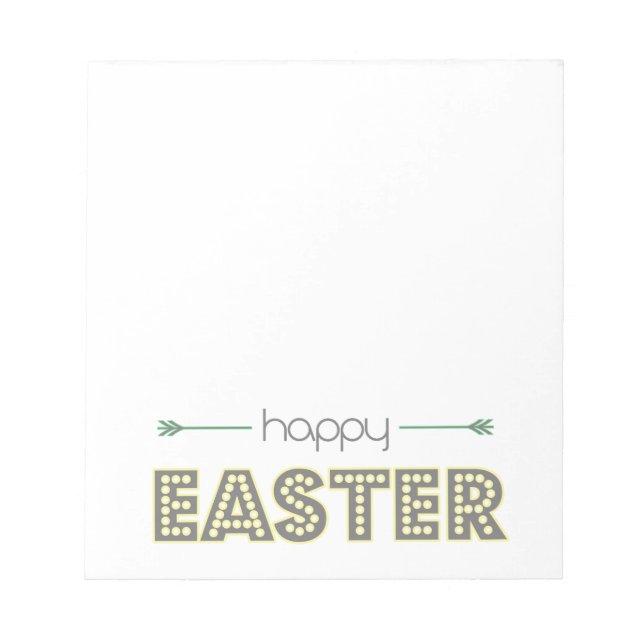 Bloc De Notas feliz pascua primavera amarillo menta verde simple (Frente)