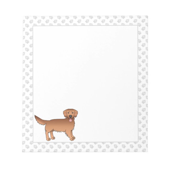 Bloc De Notas Feliz perro de dibujos animados Red Golden Retriev (Frente)