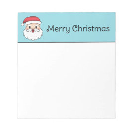 Bloc De Notas Feliz Personalizado Santa Claus Cabeza En Azul Y T