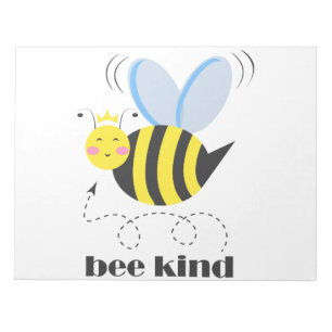 Bloc De Notas Feliz princesa de abejas con corona y lema Bee Kin