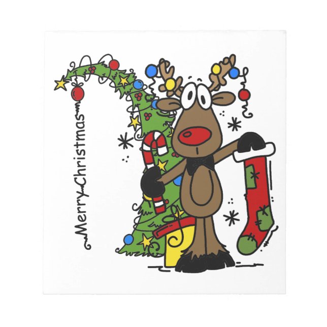 Bloc De Notas Feliz reno navideño (Frente)