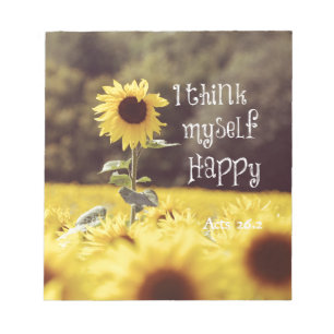 Bloc De Notas Feliz Verso de la Biblia con girasoles