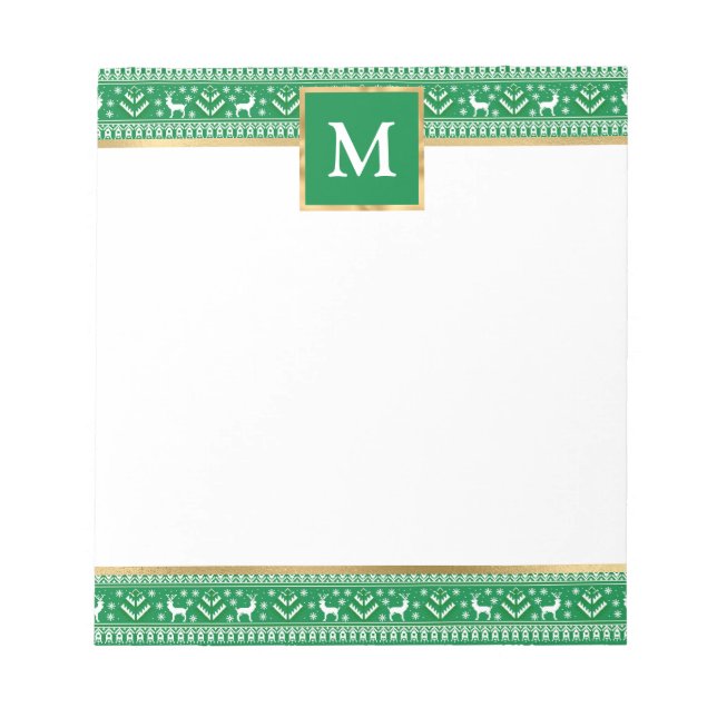 Bloc De Notas Ferias de Navidad Verdes Personalizadas de Isla Ju (Frente)