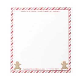Bloc De Notas Festividades Gingerbread Man Cookies Personalizada
