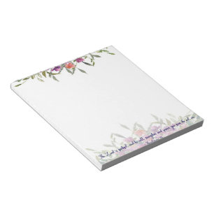 Bloc De Notas Fiel floral acuarela