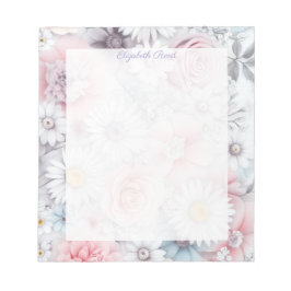 Bloc De Notas Field of Blooms Elegant Muted Classic Floral