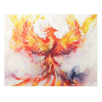 Bloc De Notas Fiery Phoenix Difundiendo sus Wings Watercolor Art
