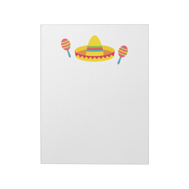 Bloc De Notas Fiesta colorida Gorra Sombrero Maracas (Lado Izquierdo)