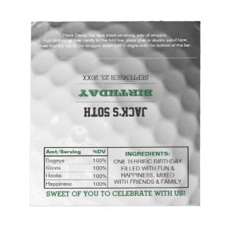 Bloc De Notas Fiesta de Golf Favor Chocolate Candy Wrappers